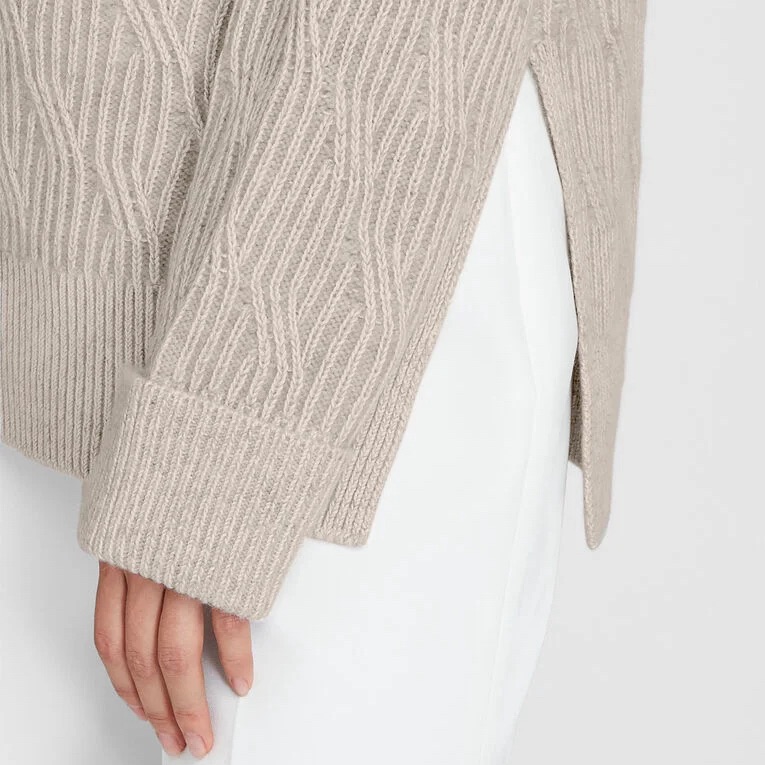 Club Monaco Cashmere Silk Cable Turtleneck Sweater Xxs